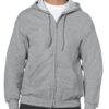 model wearing Gildan Heavy Blend™ Full-Zip Hooded Sweatshirt