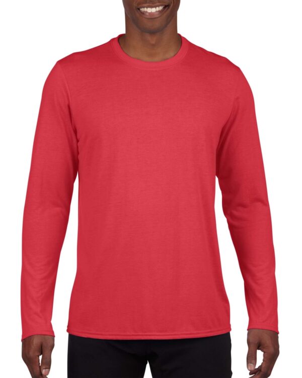Model wearing Gildan - Ultra Cotton® Long Sleeve T-Shirt - 2400