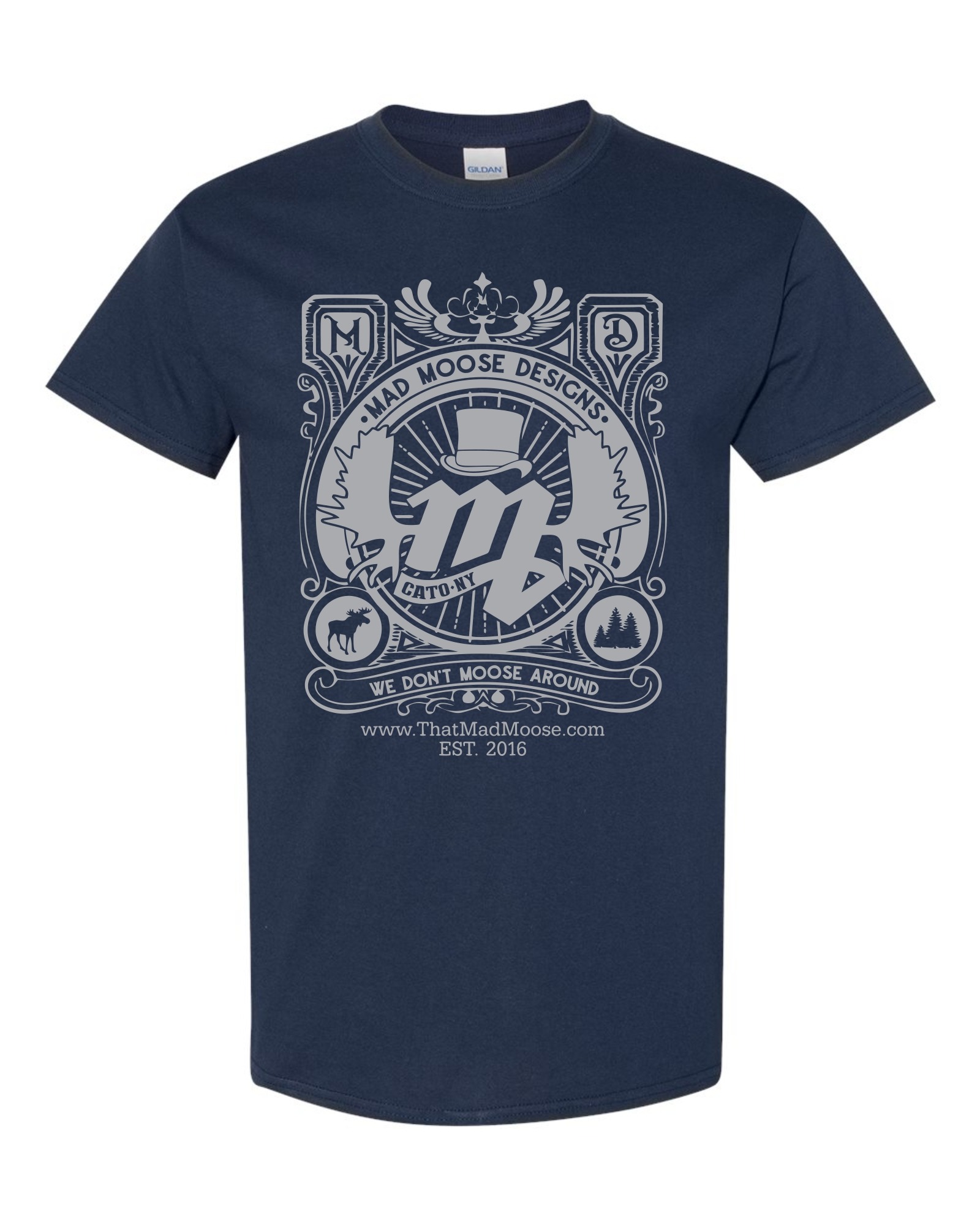 Grey Logo Burst T-Shirt – Mad Moose Designs