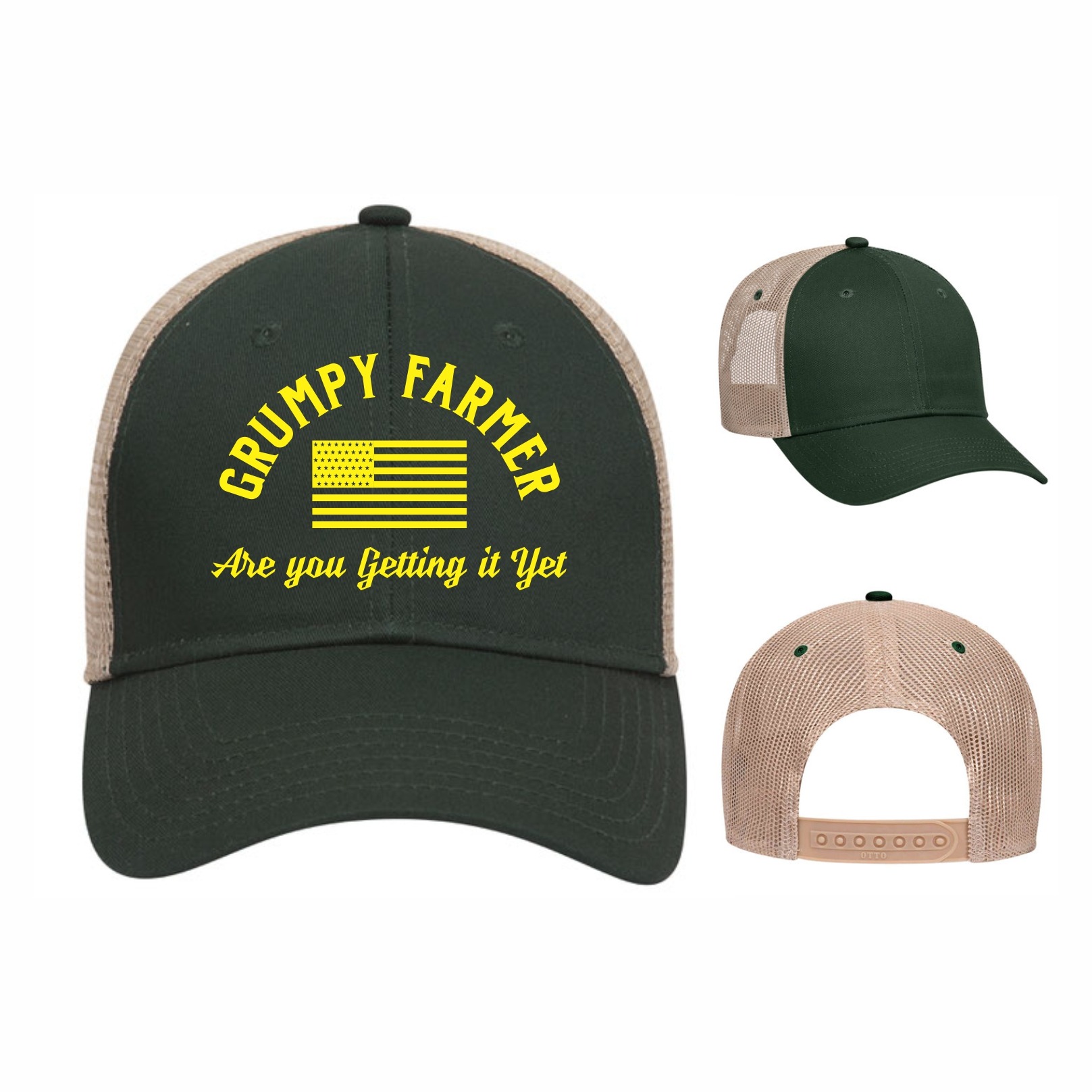 Image of GRUMPY FARMER ARE YOU GETTING IT YET HATS